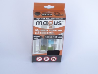 Мрежа за прозорец 130х150 - ЧЕРНА -лепяща-                                                                                                                                                                                                                                                                  